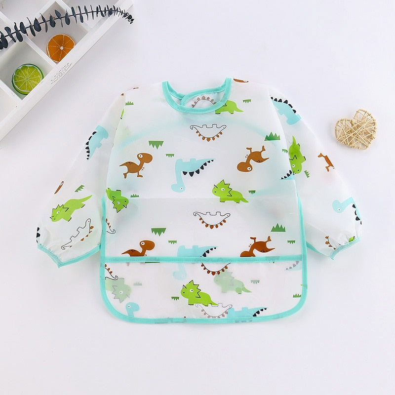 Long-sleeved apron for babies.